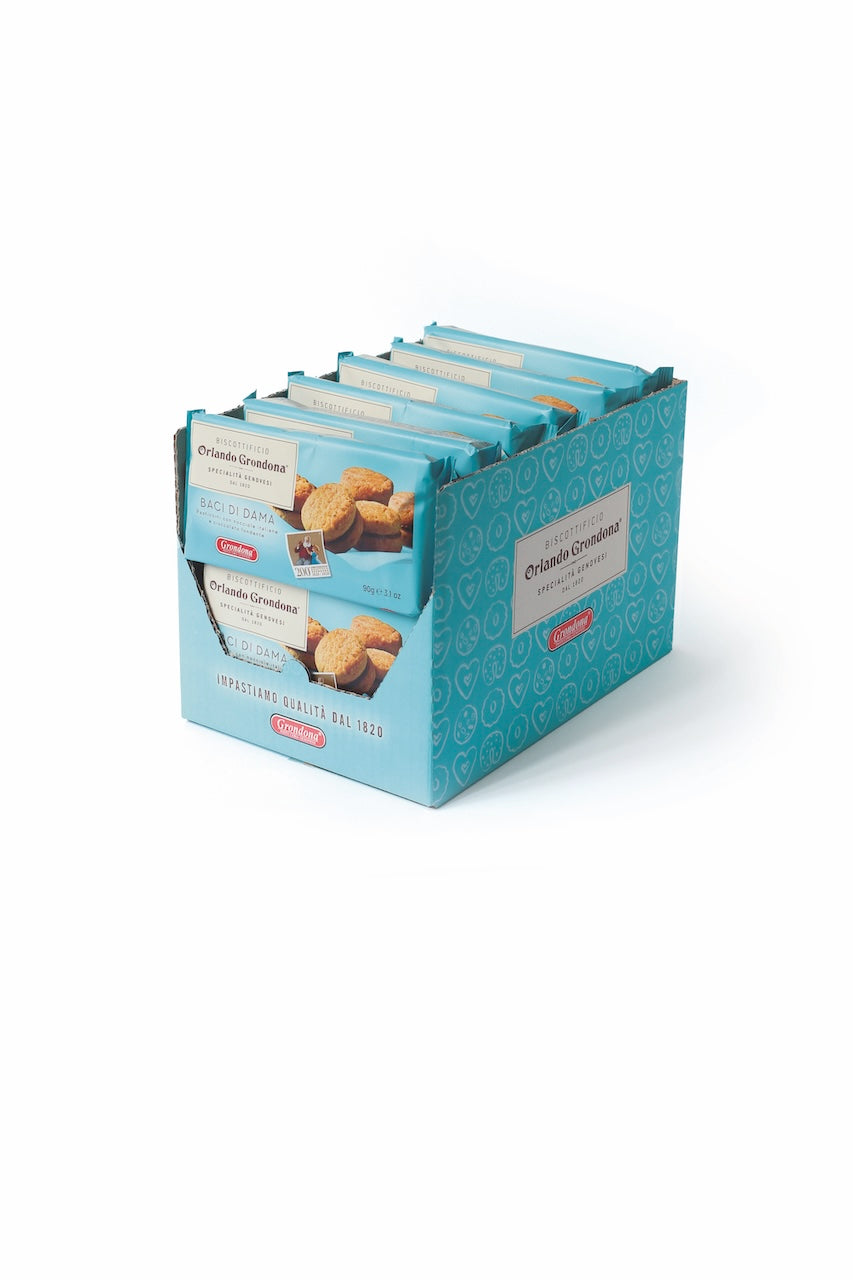 Baci di Dama Haselnusskekse mit Schokoladenfüllung von Grondona aus Italien 12*90g
