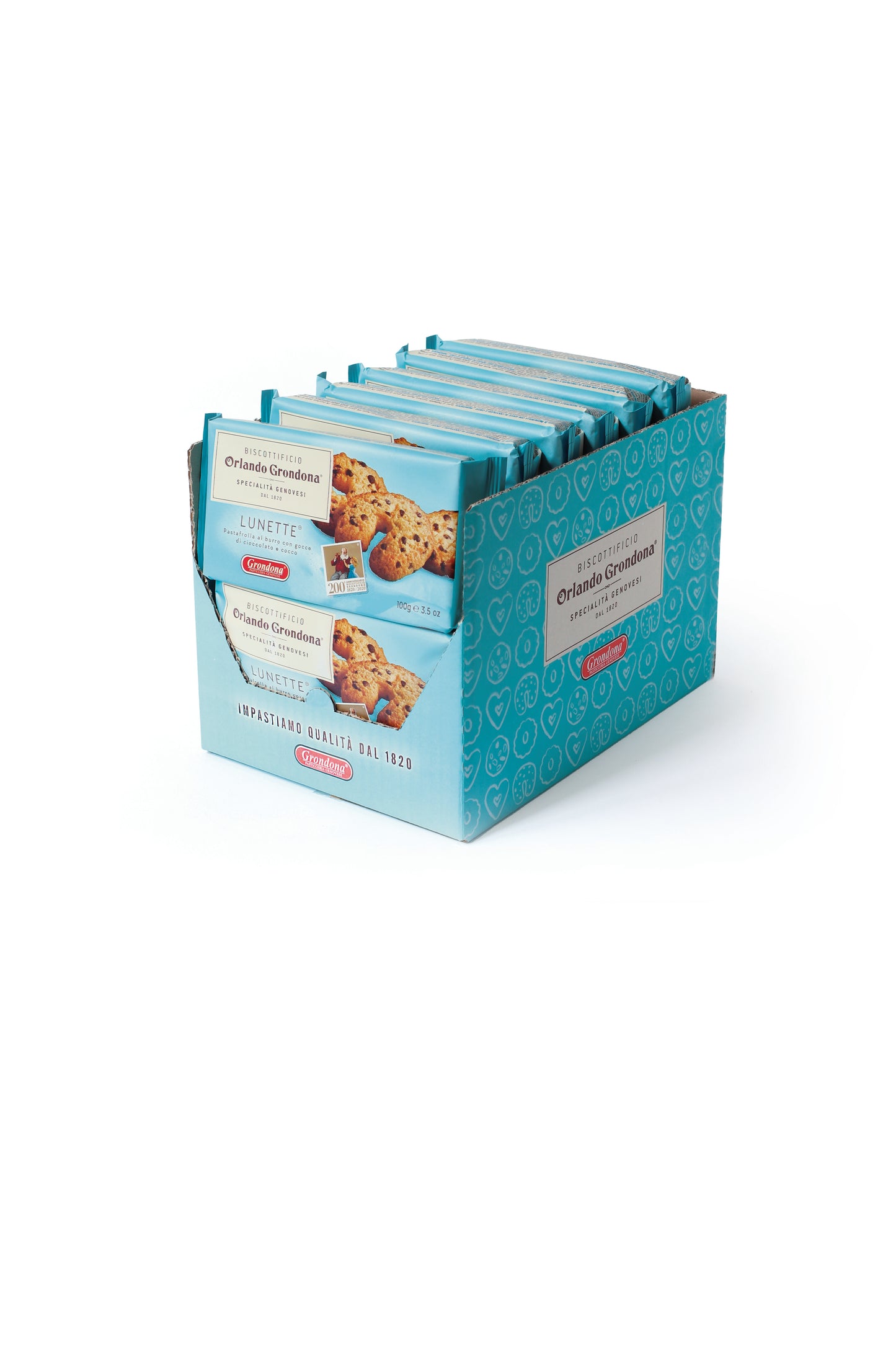 Grondona Lunette – italienisches Gebäck mit Kokos und Schokoladentropfen 12*100g