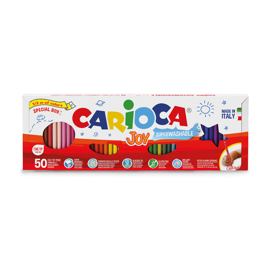 CARIOCA JOY Filzstifte 50er Set mit 36 Farben – super auswaschbar und kindersicher