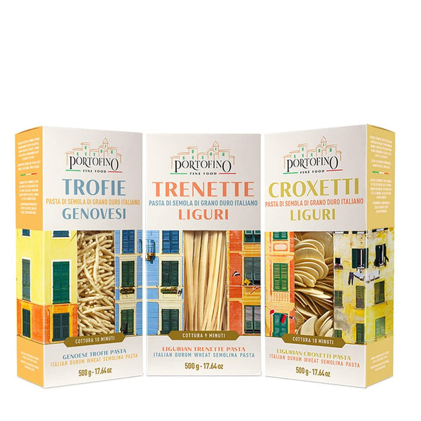 Portofino Fine Food - Trofie, Trenette und Croxetti - Traditionelle ligurische Nudeln - 3 x 500 g