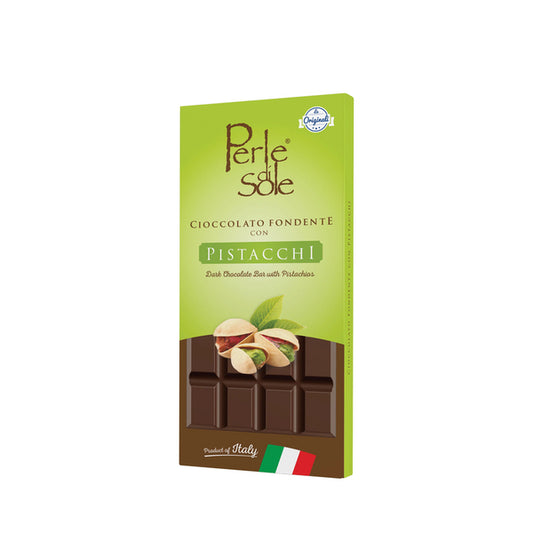 Perle di Sole Extra Dunkle Schokoladentafel mit Pistazien (100g)