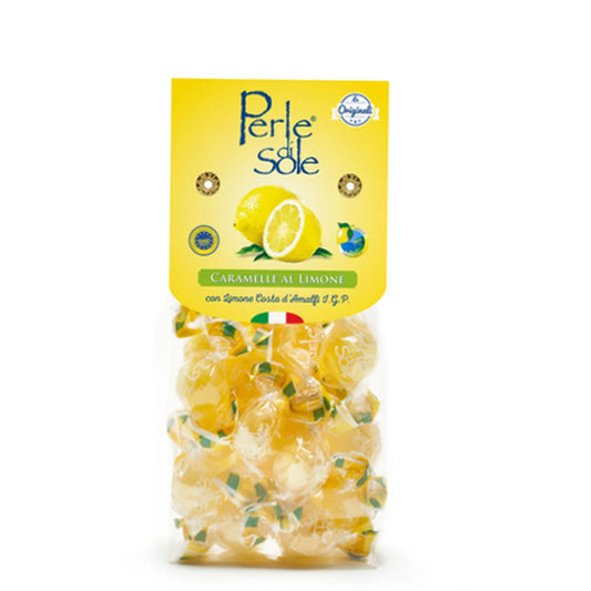Perle di Sole Zitronenbonbons 200g – erfrischende Bonbons mit Zitronensaft aus der Amalfiküste für natürlichen Zitronengeschmack
