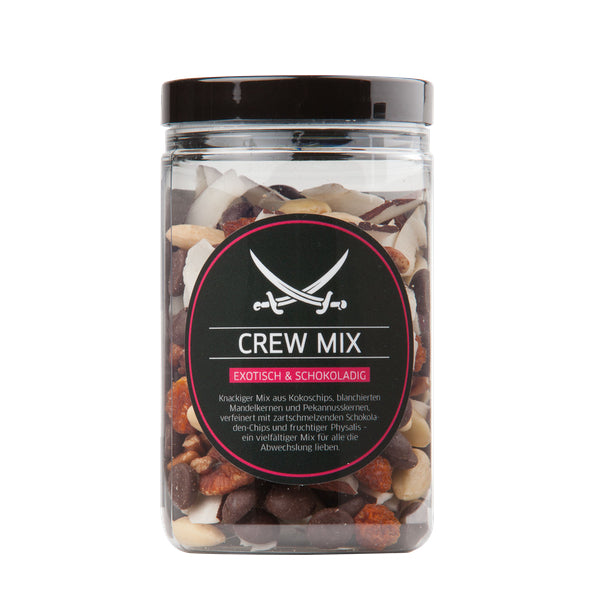 Crew Mix Sansibar, eine leckere Mischung aus verschiedenen Nüssen und Trockenfrüchten, perfekt für einen gesunden Snack unterwegs