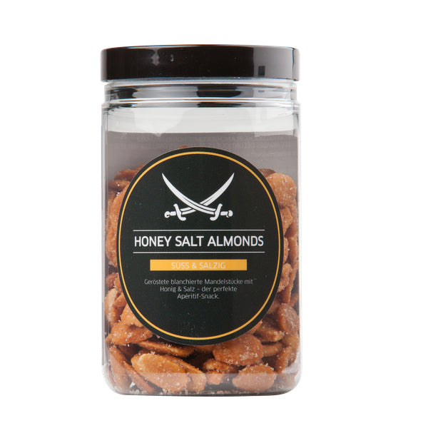 Sansibar Honey Salt Almonds 175g, geröstete Mandeln mit einer köstlichen Mischung aus Honig und Salz, die für ihren einzigartigen, süß-salzigen Geschmack bekannt sind