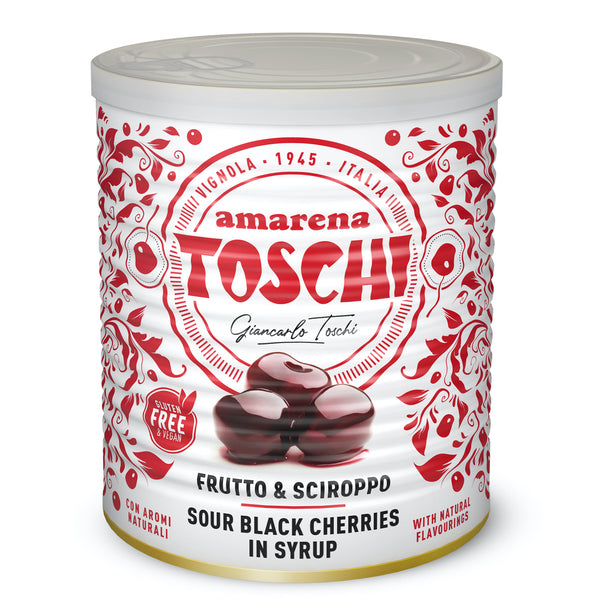 Toschi Amarena Kirschen, 1000 g – Premium-Qualität aus Italien, aus ganzen Kirschen mit dem perfekten Reifegrad, glutenfrei, ideal als Garnitur für Desserts, Kuchen und Eiscremes.